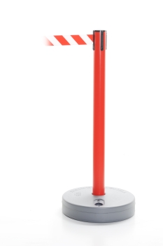 Retractable barrier - Outdoor post red